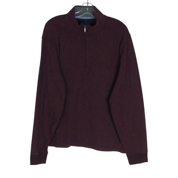 Brooks Brothers Men's 1/4 Zip Sweatshirt Size 2XL Burgundy Long‎ Sleeve Sweater - Picture 1 of 6